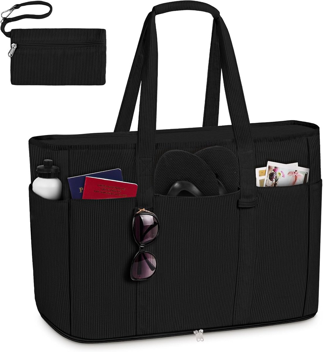 Strandtas oversized - waterdichte rits - met kleine tas - ideaal voor strand - ShopVlot
