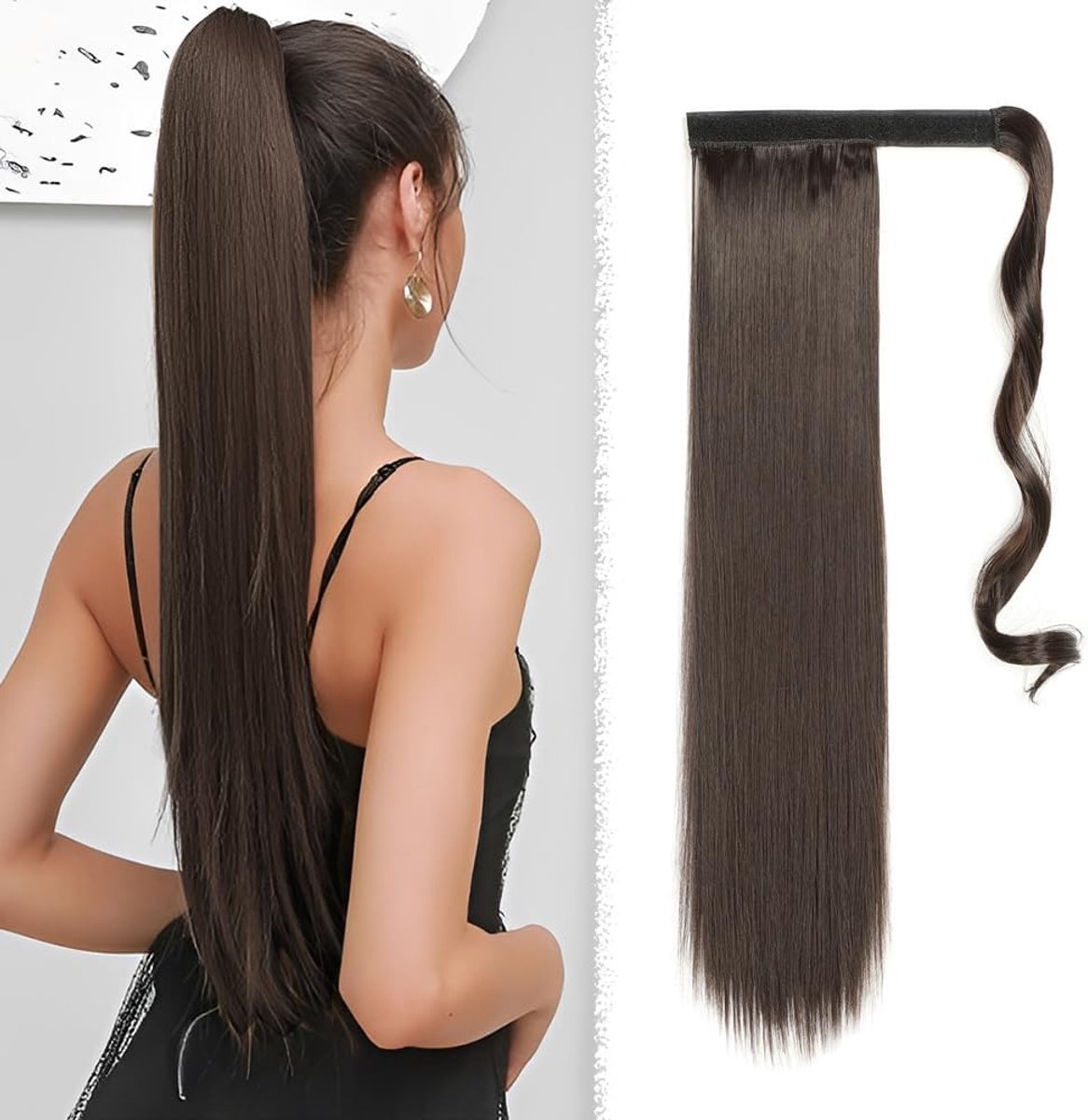 Ponytail Haarstuk Vlecht 55 cm - Synthetisch Haar - Recht met Trekkoord - Perfecte Ponytail - ShopVlot