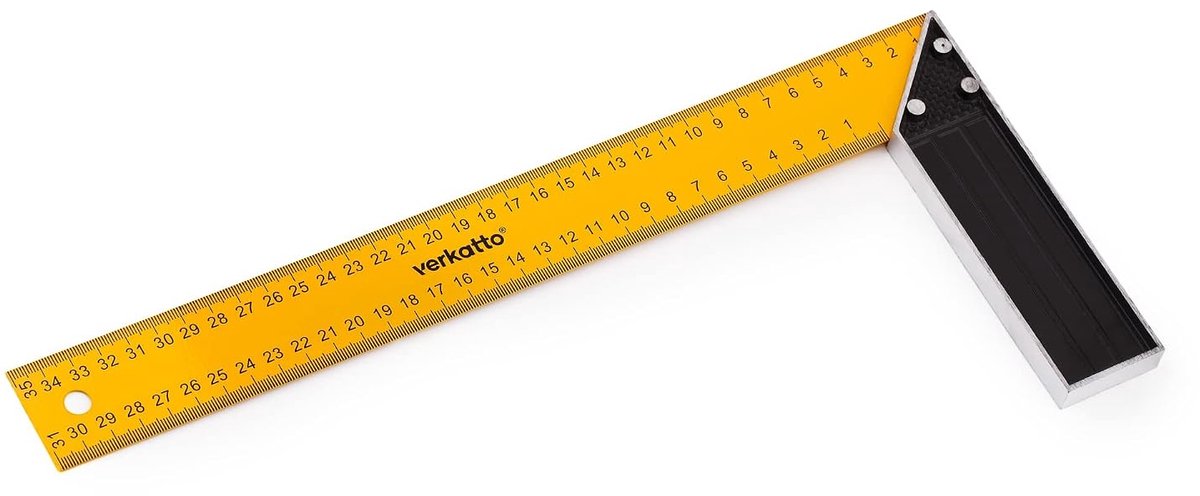 Hoekmeter 350 mm - veerstaal mes - aluminium handvat - ideaal voor timmerwerk - ShopVlot
