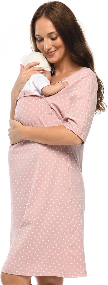 Geboortejurk 3 in 1 S - Nachtjurk - Borstvoeding - Comfortabel voor moeder en kind - ShopVlot