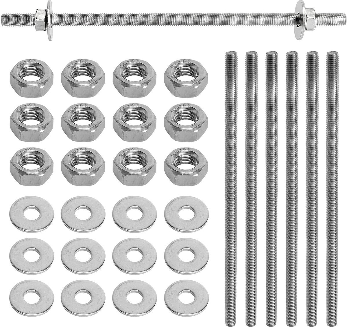 Schroefdraadstang M8 x 200 mm - roestvrij staal - volledige schroefdraad - ideaal voor montage - ShopVlot