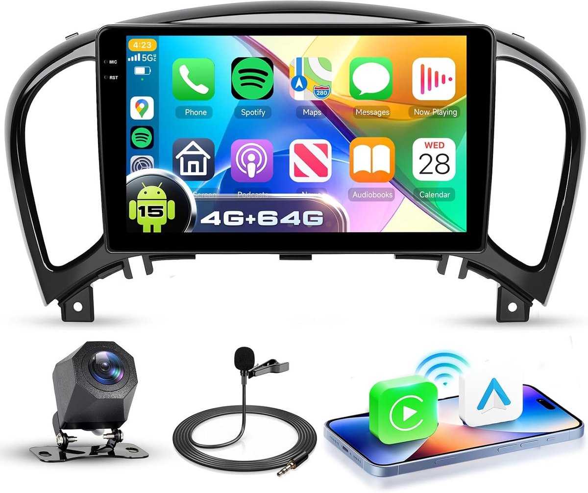 Car radio Android 9 inch - HD touchscreen - met draadloze Carplay - GPS en Bluetooth - ShopVlot