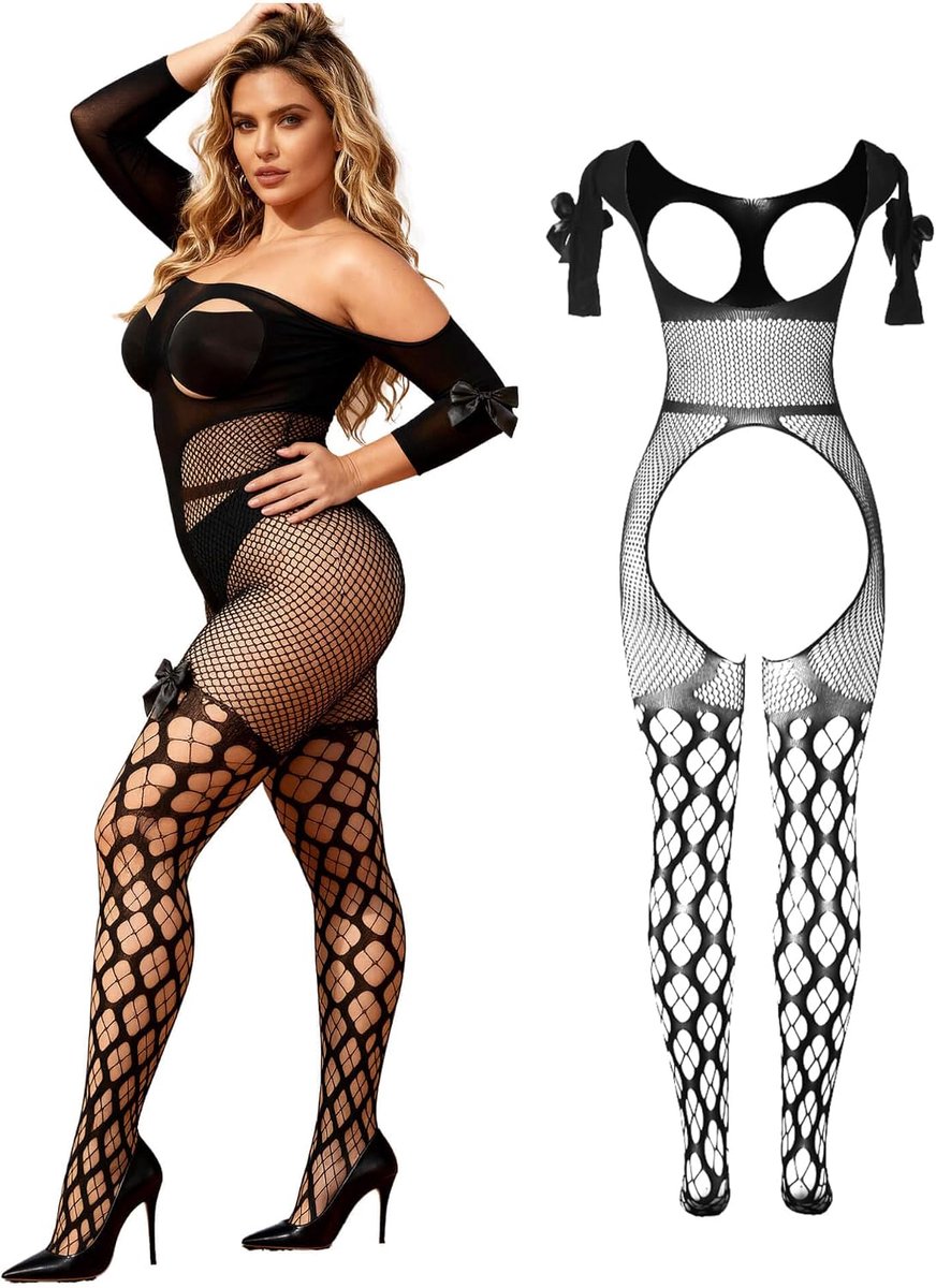 Bodystocking vrouwen oversize - transparant mesh - sexy lingerieset - voor een verleidelijke look - ShopVlot