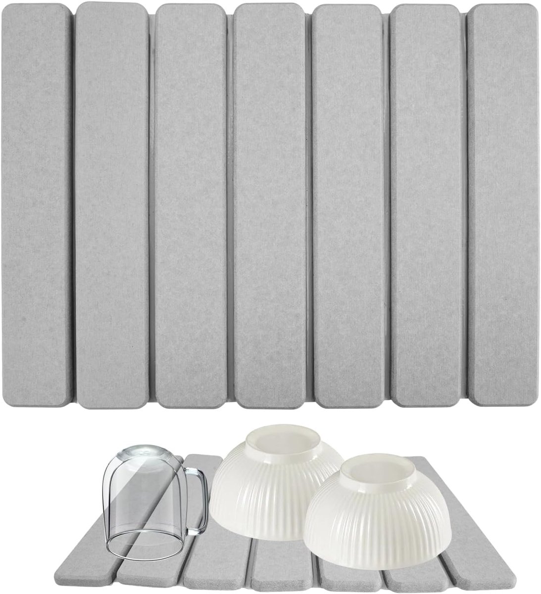 Afvoer mat voor servies 30x40 cm - kieselguhr - snel drogend - voorkomt plassen op werkblad - ShopVlot