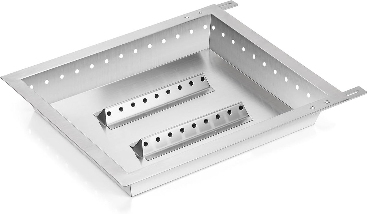 Grillaccessoire Houtskoolmand - RVS - Lengte verstelbaar van 44.5 tot 48cm - Ideaal voor Weber barbecue - ShopVlot