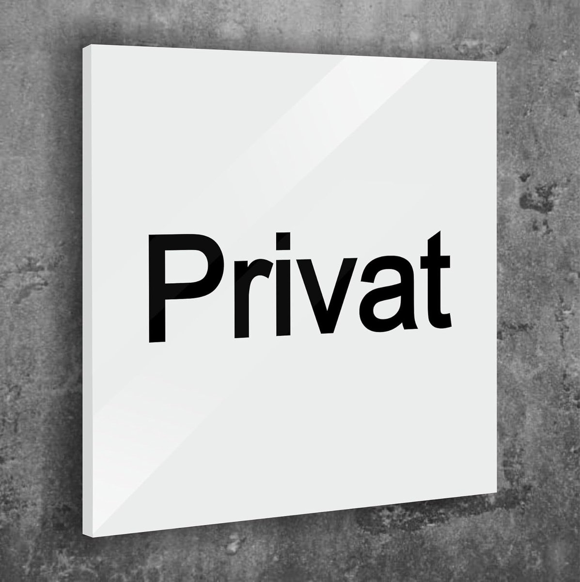 Deurbord privé wit mat 12 x 12 cm - aluminium composiet - weerbestendig - duurzaam en krasbestendig - ShopVlot