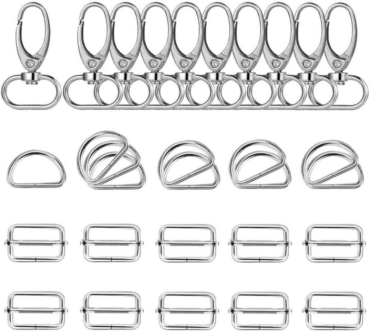 Carabiner haak voor tassen - 25 mm - zilver - multifunctioneel voor sleutels - ShopVlot