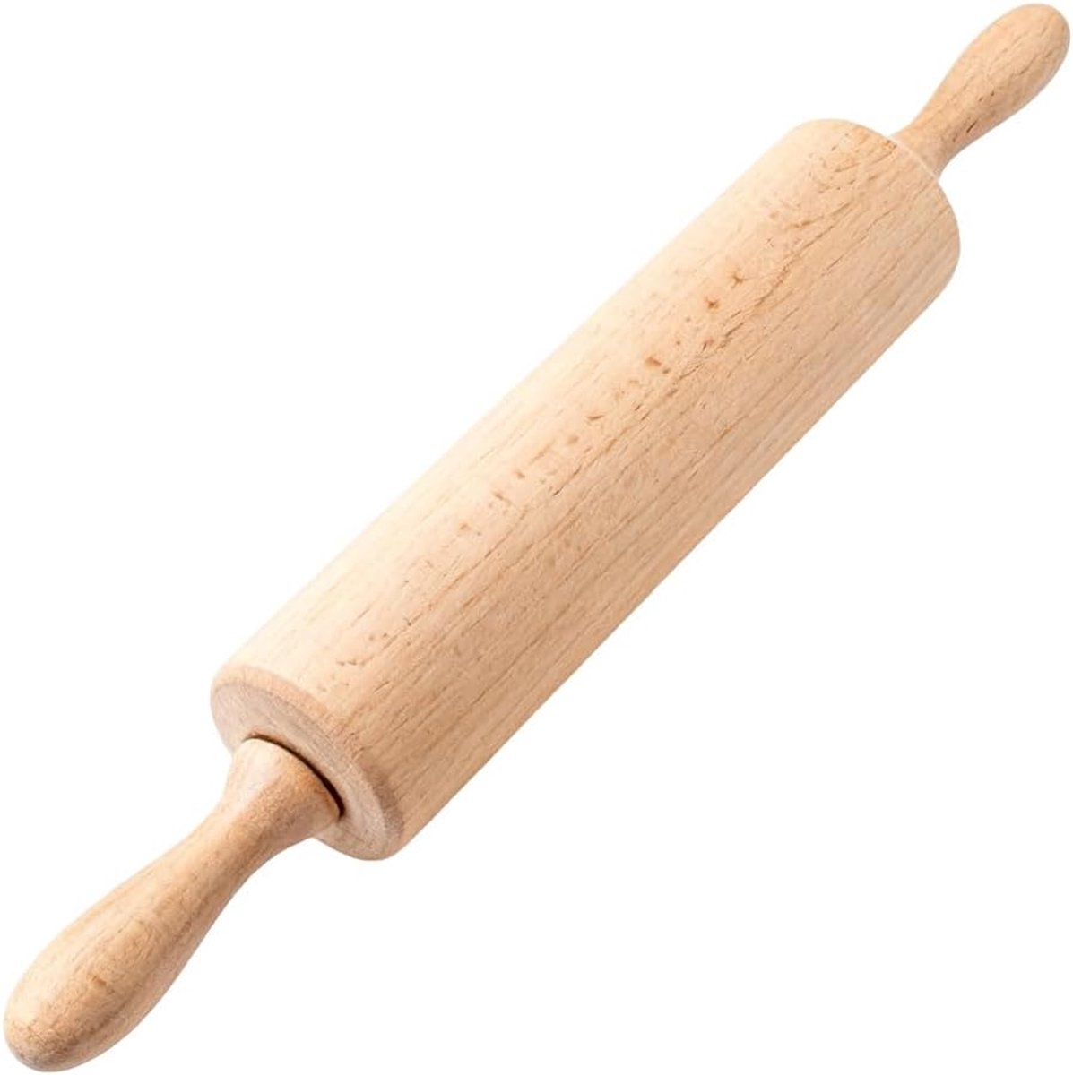 Deegroller met handvatten - 30,5 cm - beukenhout - ideaal voor het uitrollen van deeg - ShopVlot