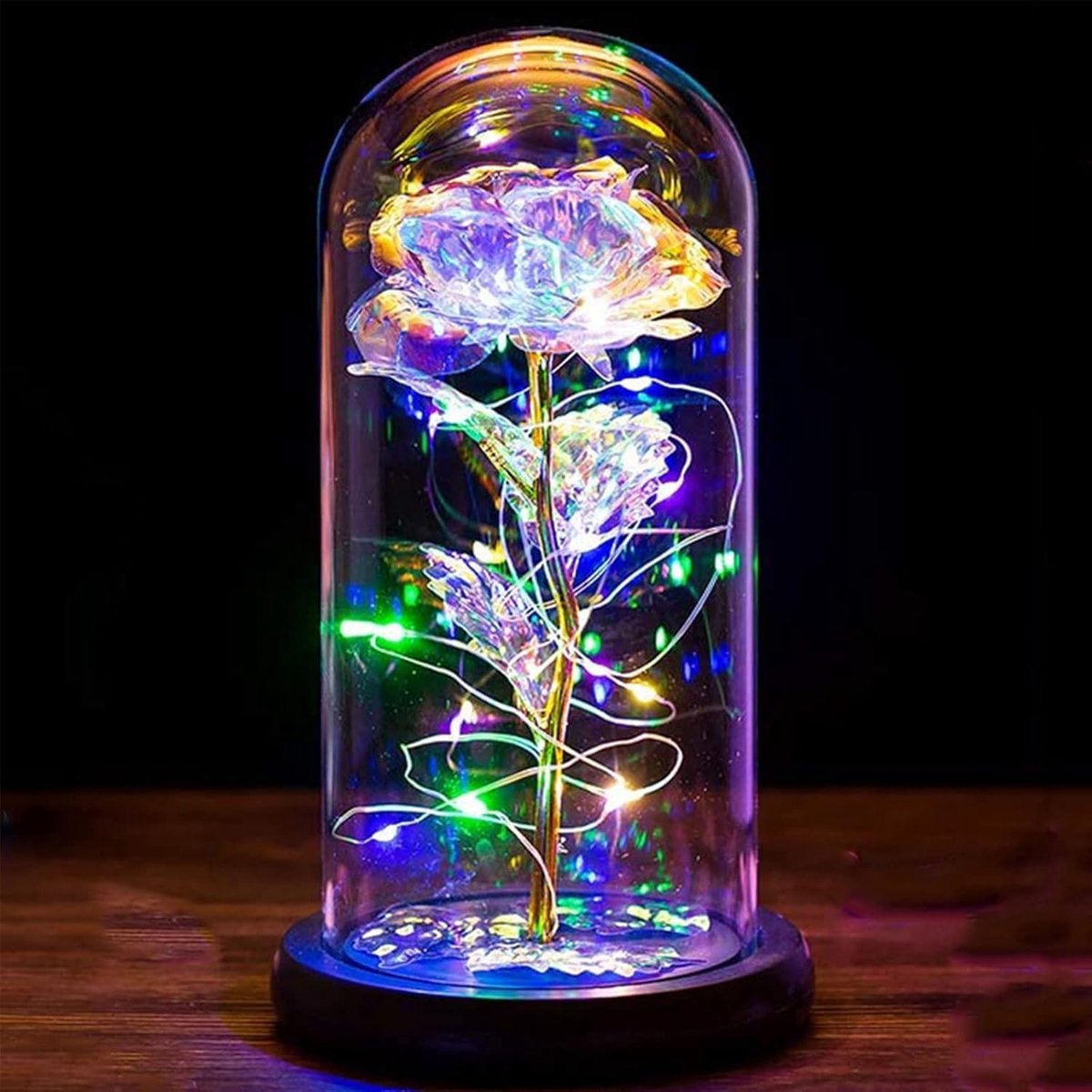Eternal Rose - Galaxie Kleur - Glazen Dome - Perfect cadeau voor vrouwen - ShopVlot