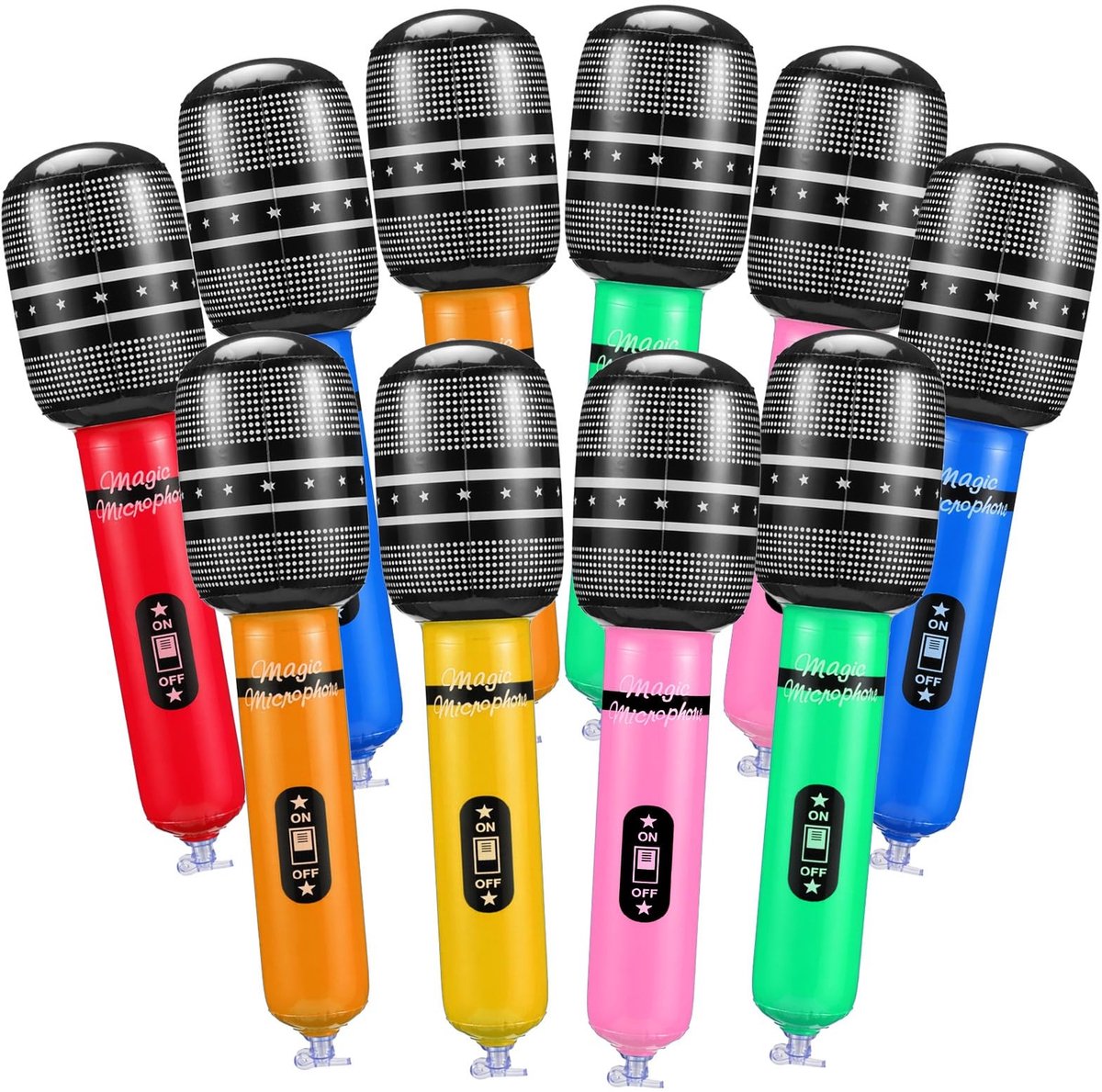 Solidchoice - 10 Stuks Opblaasbare Microfoons voor Feesten