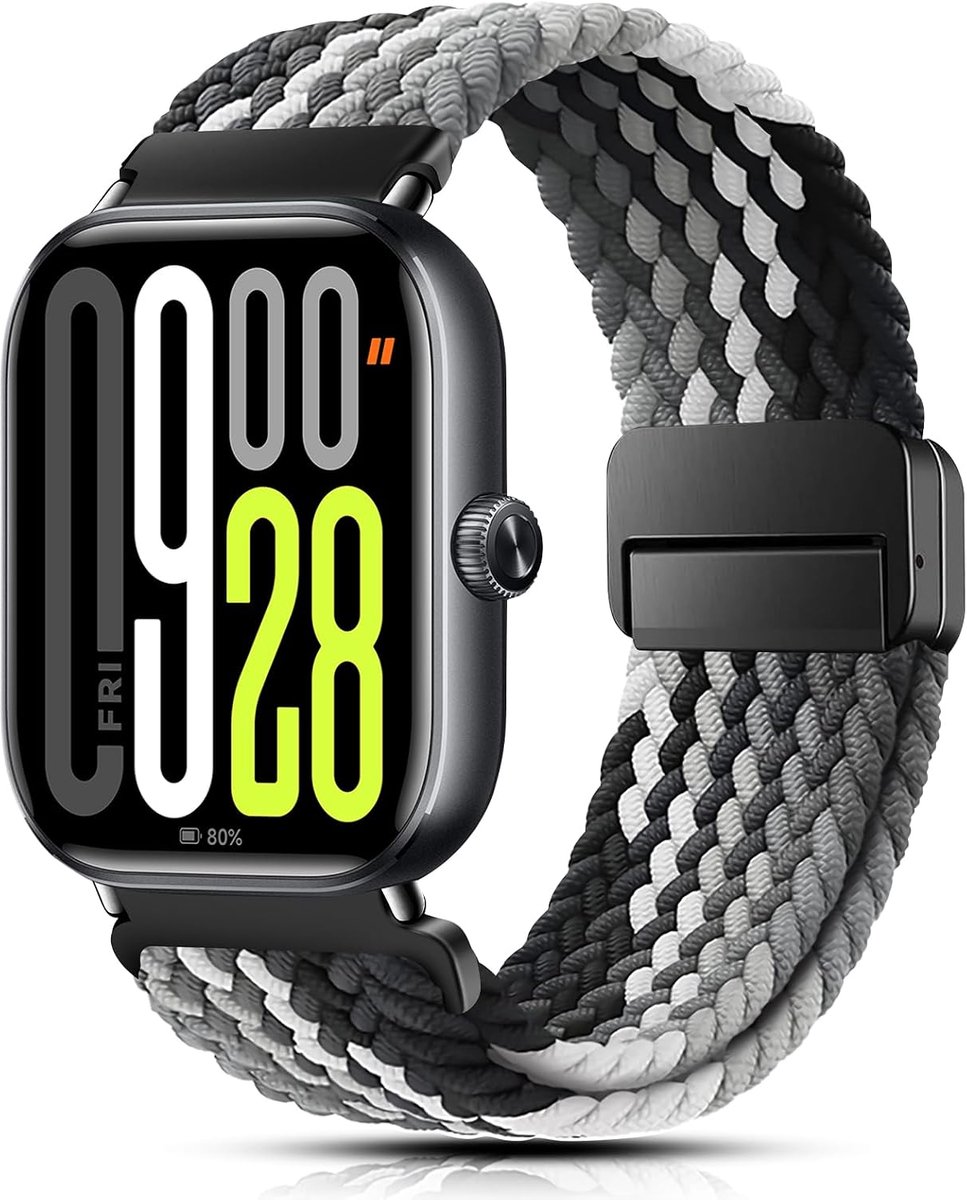 Reservearmband voor Xiaomi Redmi Watch 6/5/4 - stoffen elastisch - roestvrijstalen magneetsluiting - ShopVlot