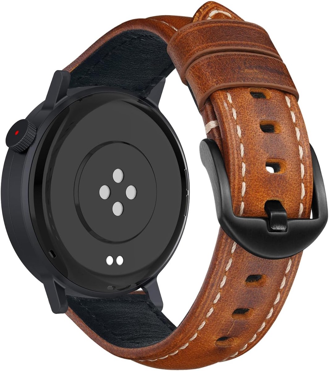 Horlogeband 22 mm - Zachte leren band - Vervangband voor mannen en vrouwen - Geschikt voor CMF by Nothing Watch - ShopVlot