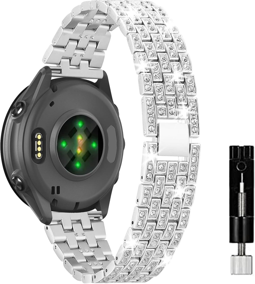 Horlogeband 20mm - RVS - Glanzend - Stijlvolle vervangband voor Garmin - ShopVlot