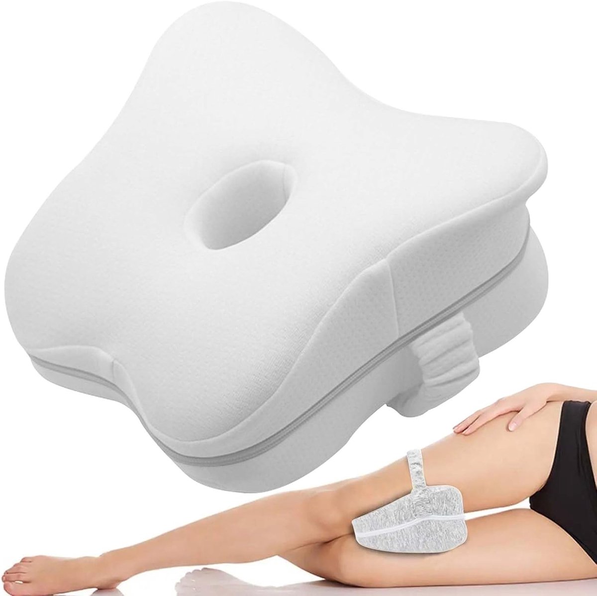 Vaileal Memory Foam Leg Cushion for Side Sleepers, Knee Pillow for Side Sleepers, Orthopaedic Leg Cushion for Pain - ShopVlot