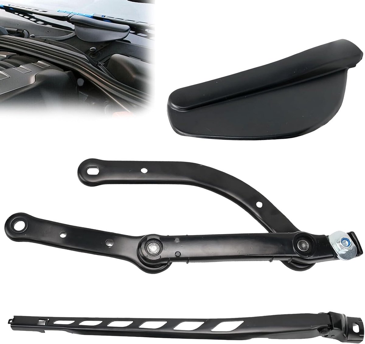 Windscreen wiper arm, 61617185366 Windscreen wiper arm right front with 61617035103 Cover Wiper Rod for 5 6 E60 E61 - ShopVlot