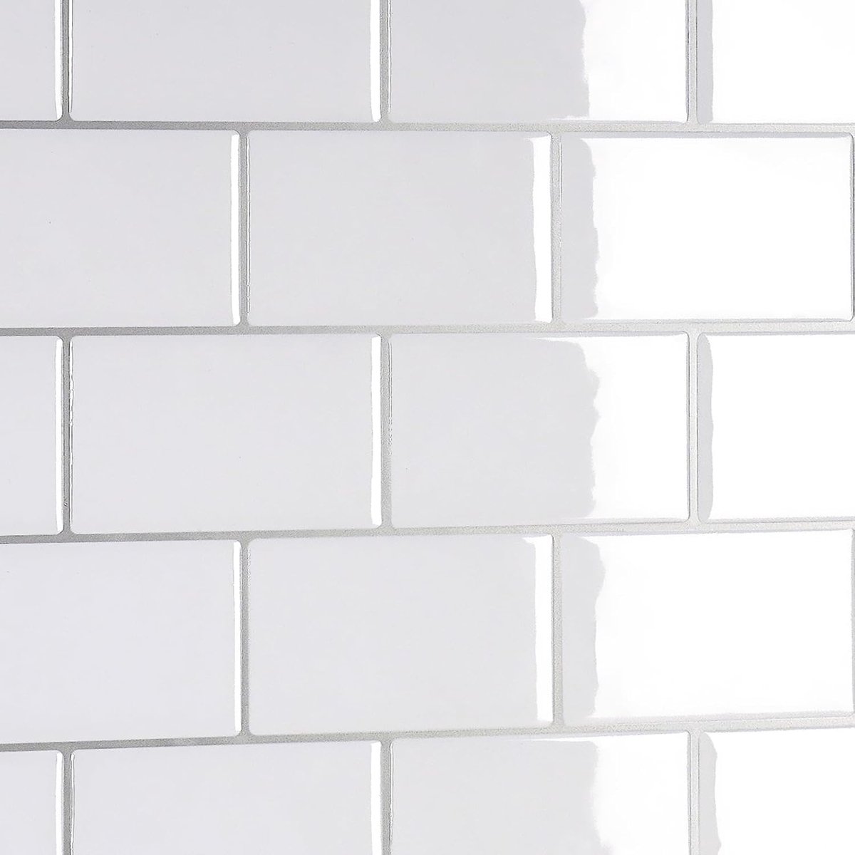 CRE8TIVE White Self Adhesive 3D Tile Stickers for Walls and Bathrooms, Waterproof Peel and Stick Splash for Kitchen - ShopVlot