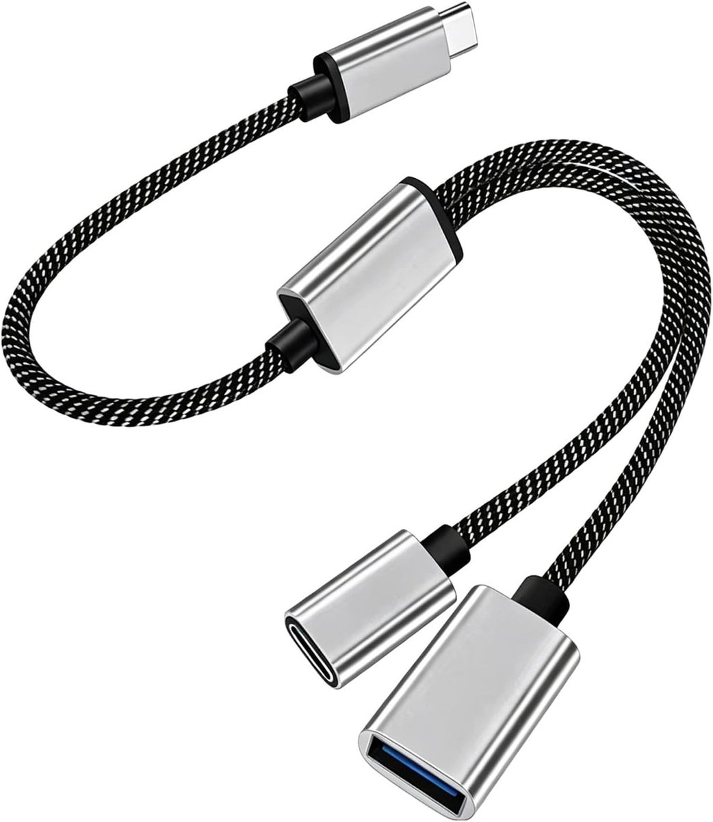 USB C OTG-adapter 2-in-1, USB C-adapter naar USB met 18 W PD, USB-splitter 1 naar 2 voor gegevensoverdracht en - ShopVlot