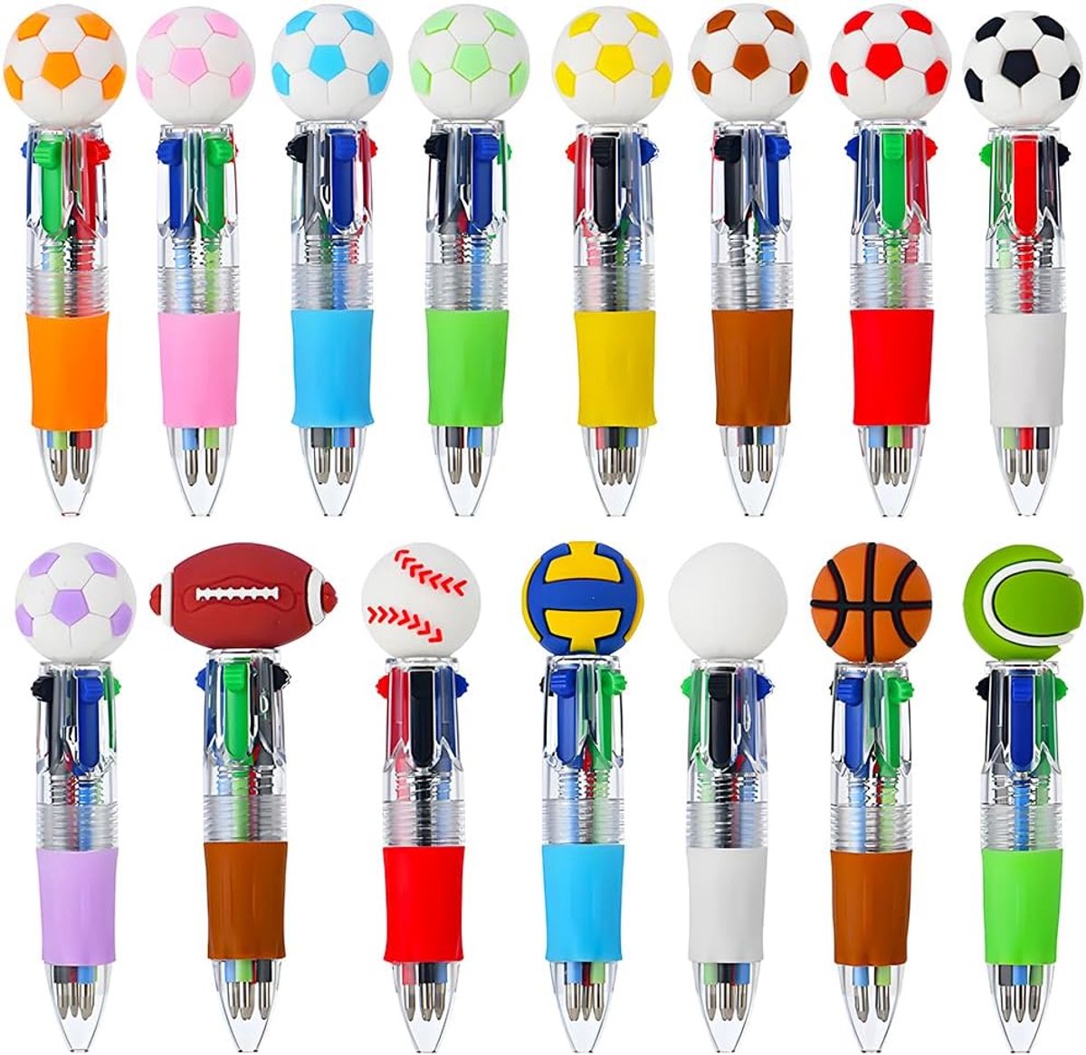 15 stuks sportthema pennen voetbal rugby basketbal vormige 0,5 mm balpen, feesttasvullers en nieuwigheid geschenken - ShopVlot