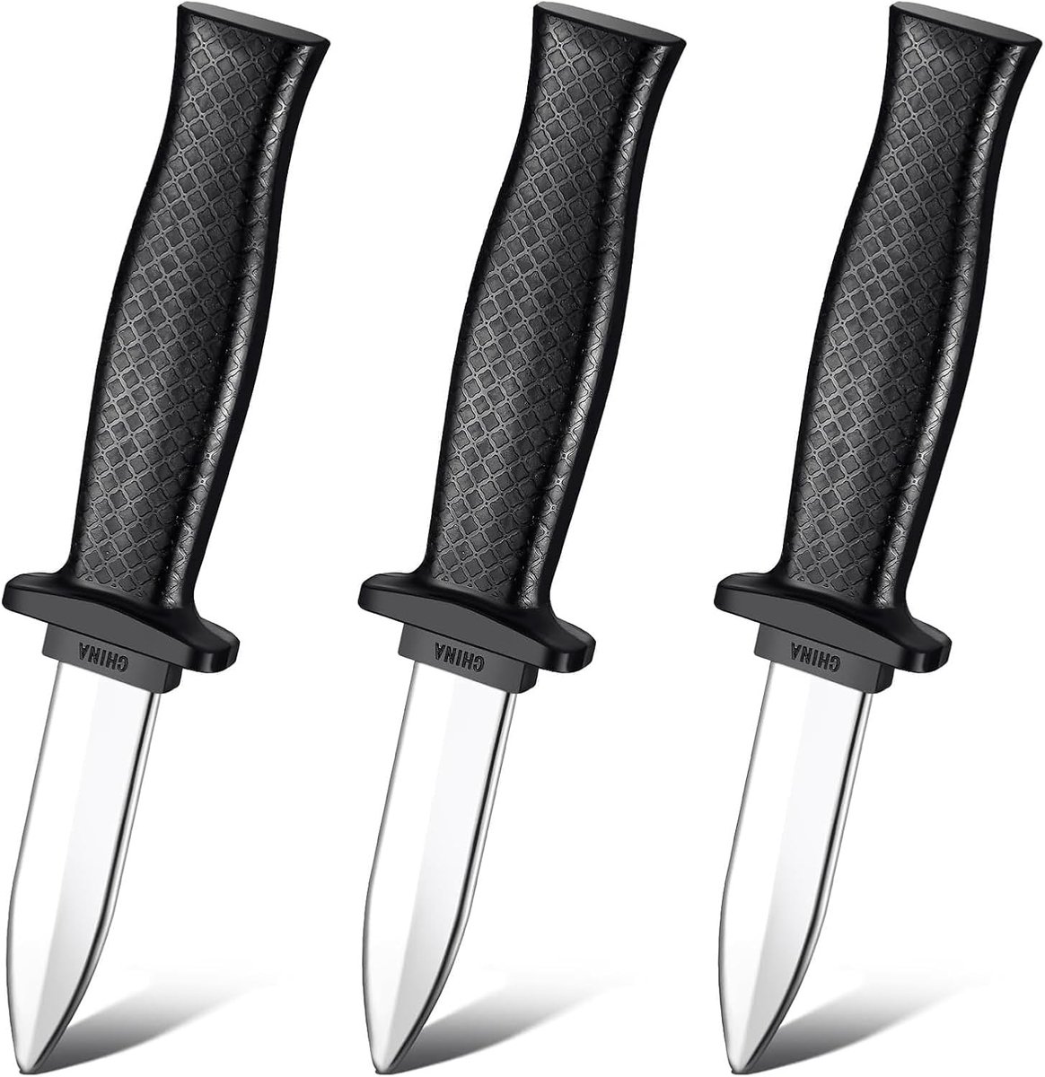 Set van 3 intrekbare nepmessen 18 cm - kunststof - zwart - ideaal voor Halloween en cosplay - ShopVlot