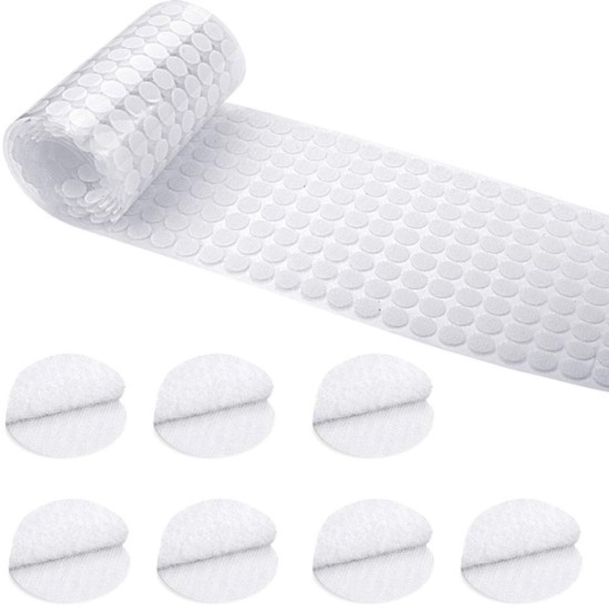 Klittenbandpunten 1008 stuks - Sterk Klevend - Ronde Pads - 10 mm - Polyester/Nylon - Zelfklevend - Klittenband
