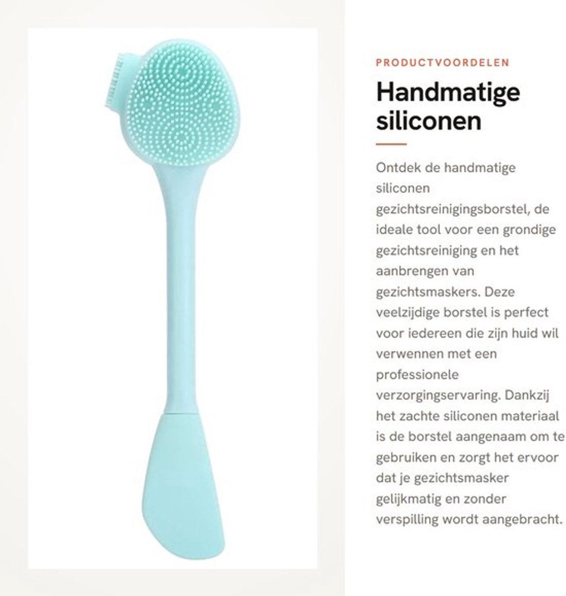 Gezichtsreinigingsborstel Siliconen - Dieptereiniging - Flexibele Borstelkop - Comfortabele Grip - Zacht Materiaal - Geschikt voor Gezichtsmasker - Reinigingskwast