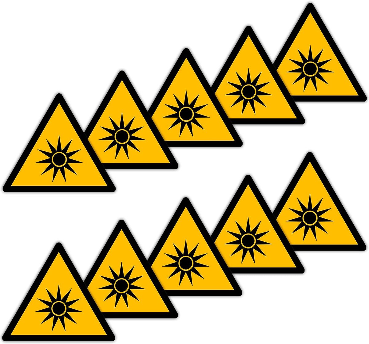 Sticker optische straling driehoek W027 - polyester geel zwart - ASR A1.3 goedgekeurd - ShopVlot