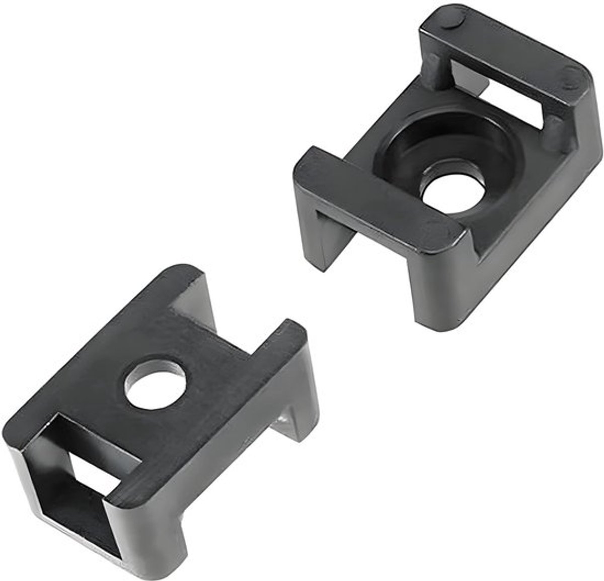 Bevestigingsclips 150 stuks - Kabelbinder tot 9 mm - Geschikt voor M5-schroeven - Zwart - Duurzaam PA66/Nylon 66 - Afmetingen 23 x 16 x 10 mm - Kabelbinders