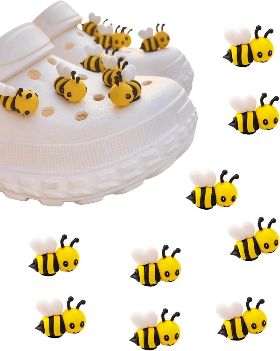 Bee Shoe Charms Decoration - 9 Pack Nature and Outdoor Shoe Decorate Pack, Bees Charms and Clog Charms for Girls and - ShopVlot