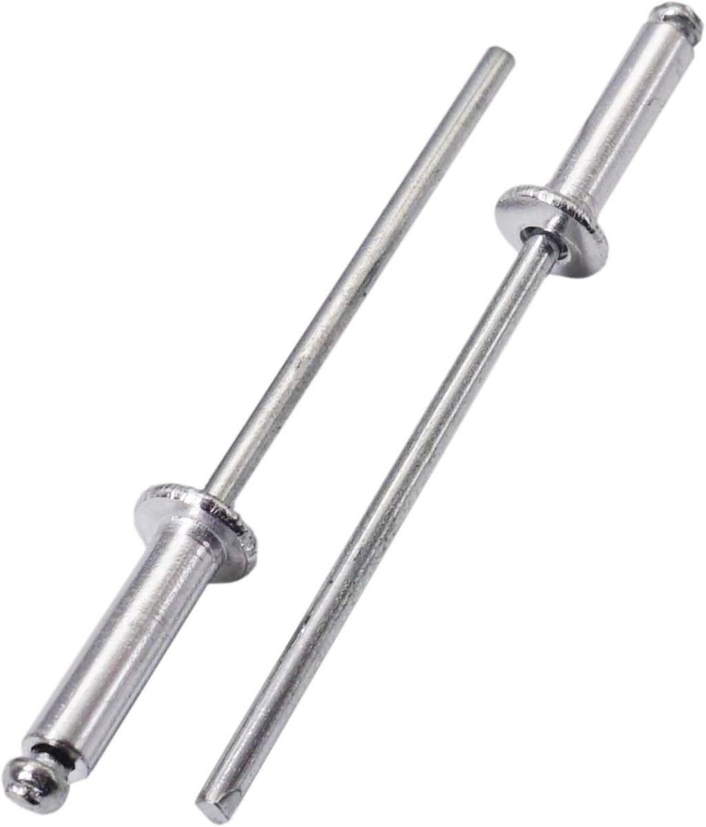 Blindrivetten 3 x 12 mm - Aluminium met stalen mandril - Koepelkop - Ideaal voor verbinding van metalen en kunststof - ShopVlot