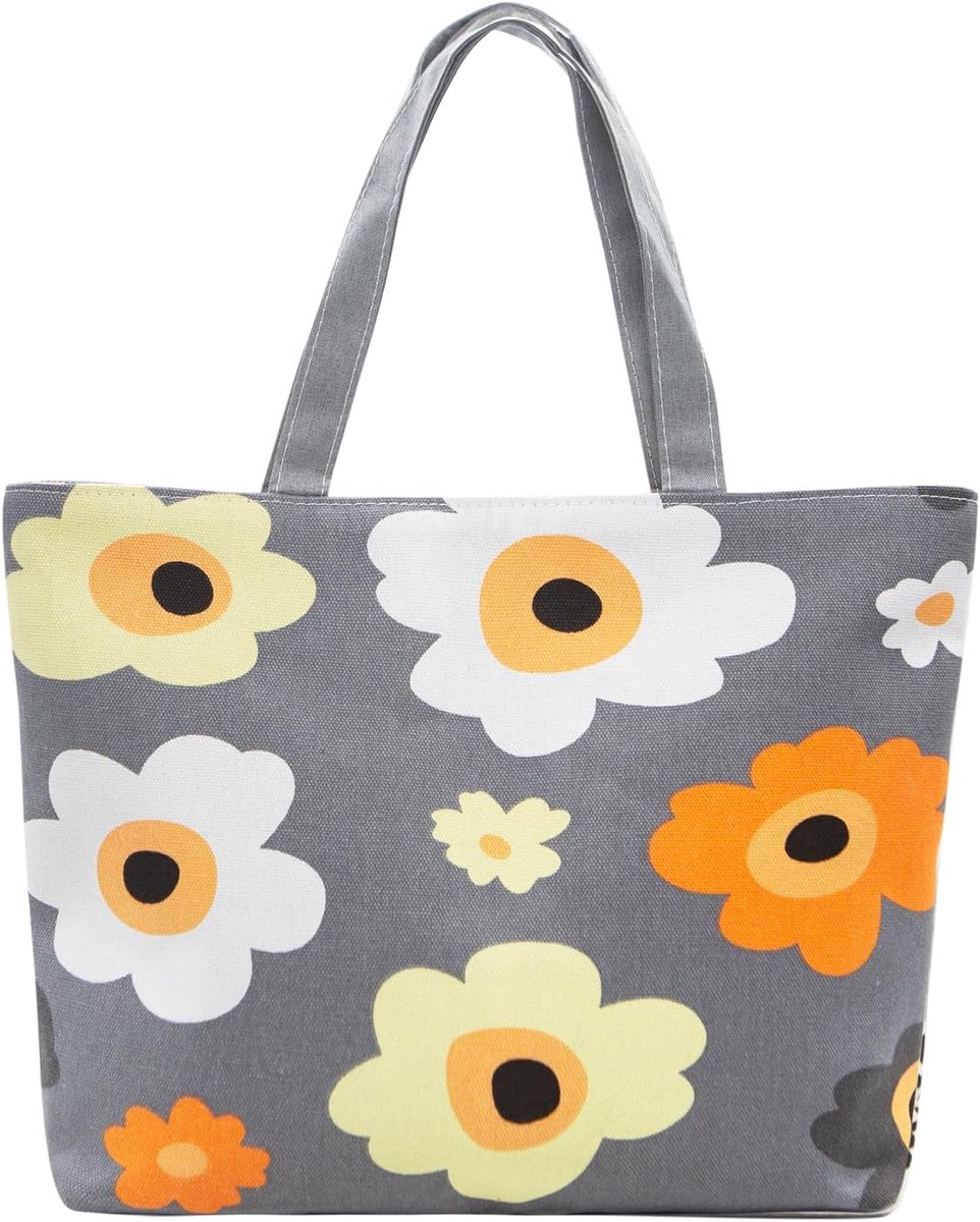 Canvas strandtas groot - met schouderband - met rits - perfect voor yoga en reizen - ShopVlot
