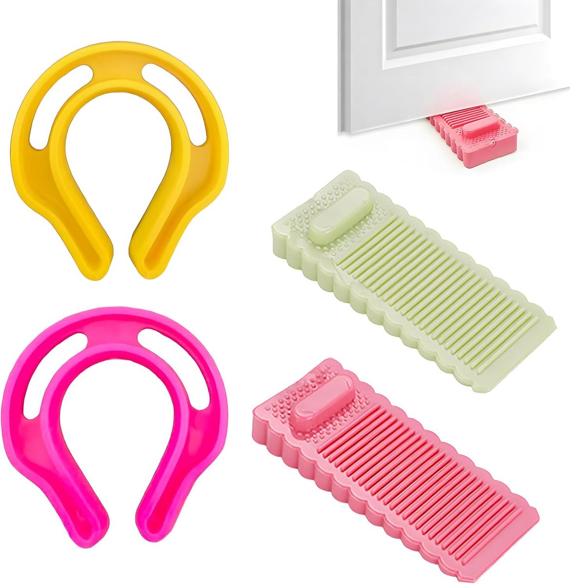 Deurstoppers set van 4 - hoogte verstelbaar - antislip pvc - betrouwbaar openhouden - ShopVlot