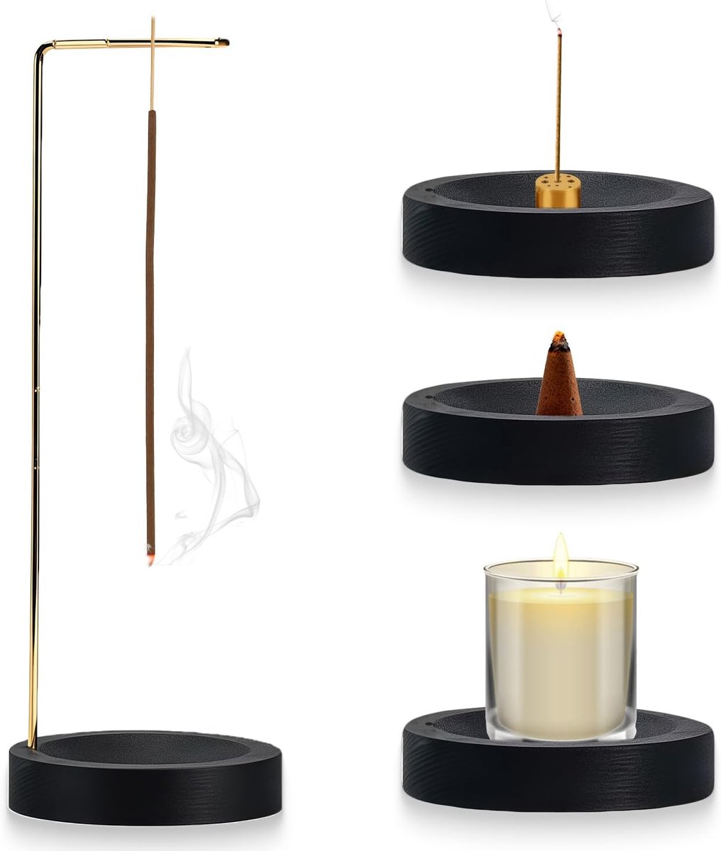 Incenshouder 2-in-1 - Houten ontwerp - Unieke omgekeerde stijl - Voor meditatie en yoga - ShopVlot