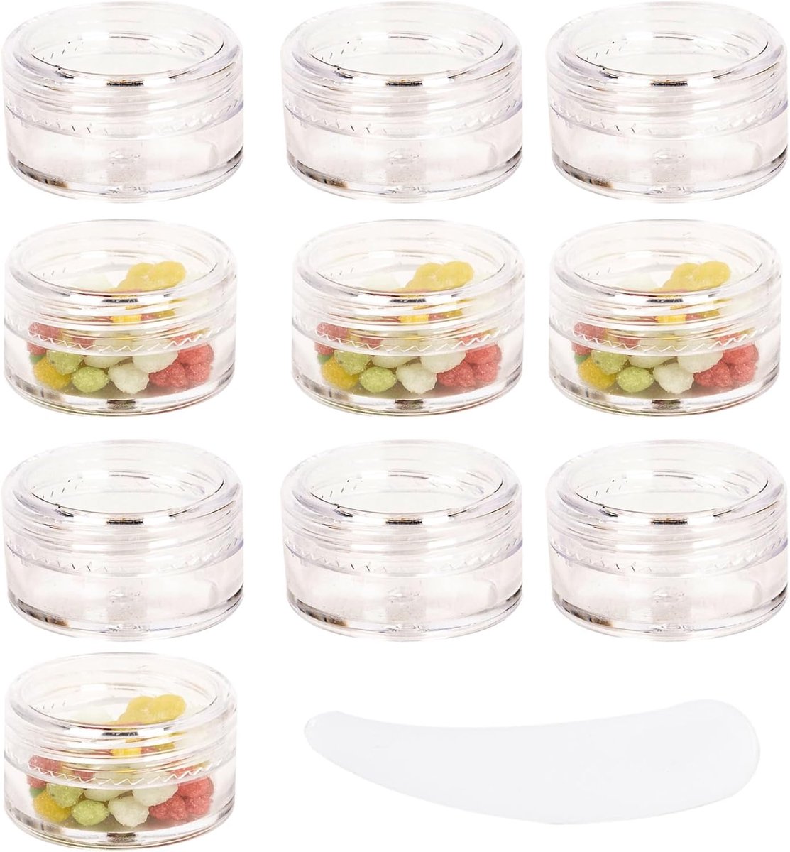 Cosmeticajars 10g - plastic - transparant - ideale opslag voor crèmes - ShopVlot