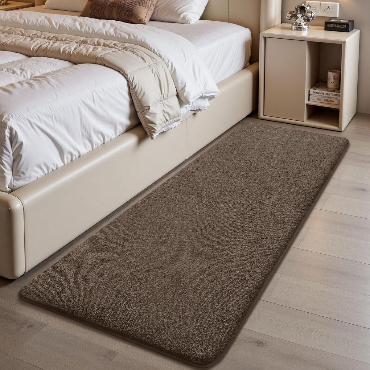 Vloerkleed 60x120 cm - Kortpolig Taupe - Antislip - Ideaal voor woonkamer en slaapkamer - ShopVlot