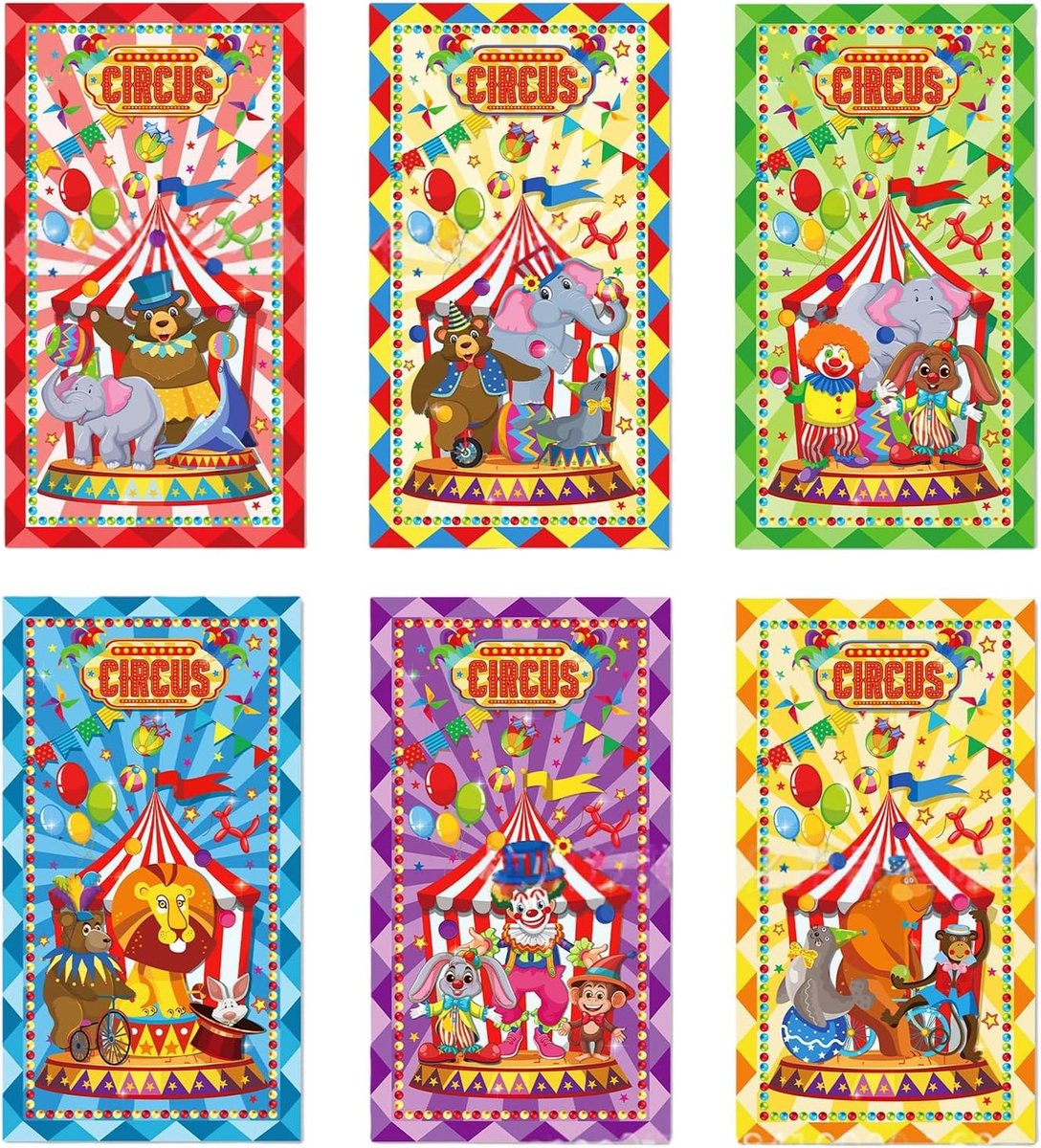 Clownservetten 20 stuks - kleurrijke circus-servetten - 2-laags papier - vrolijke tafeldecoratie - ShopVlot