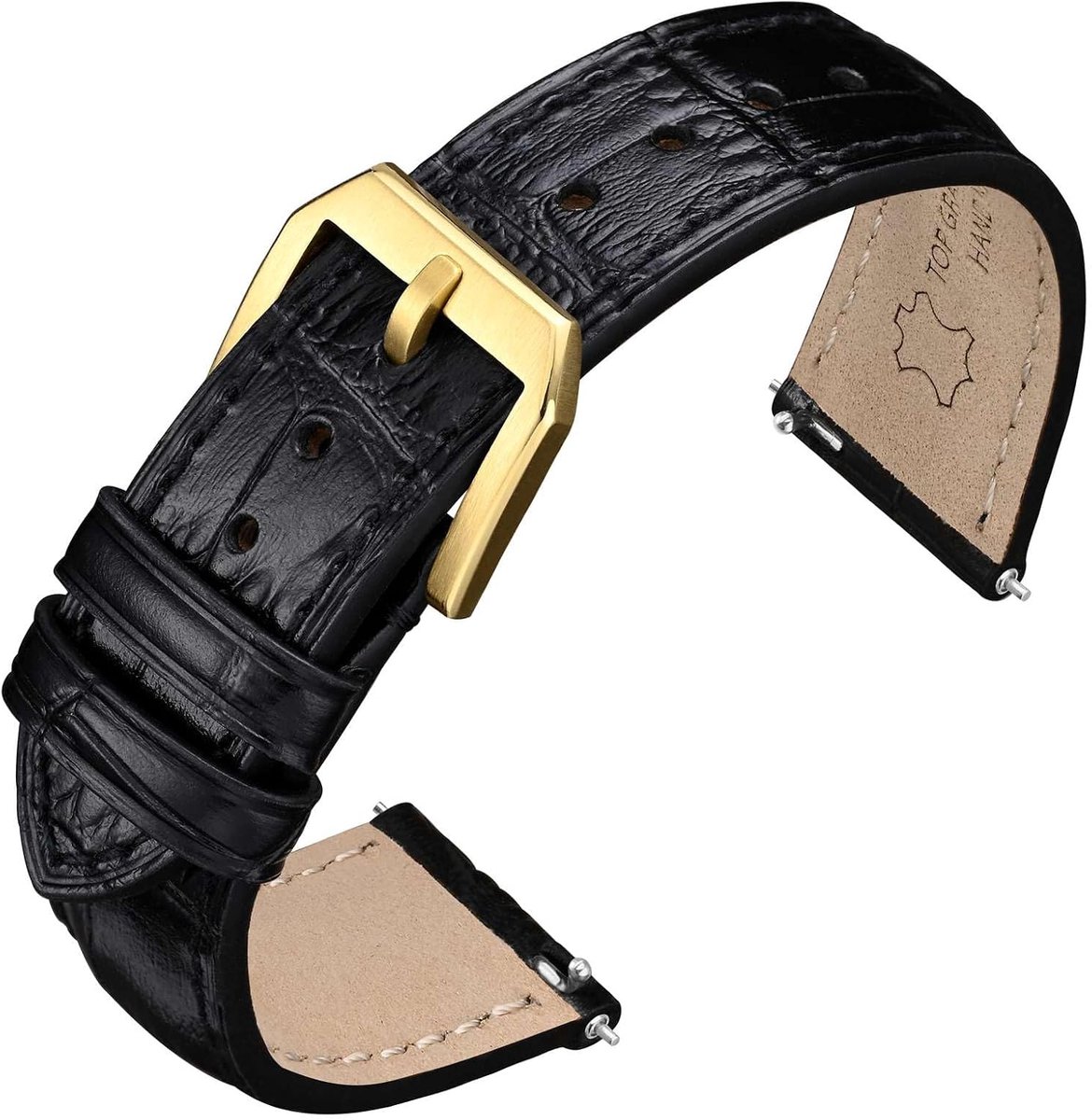 Horlogeband met snelsluiting 20mm - leren band - geschikt voor mannen en vrouwen - eenvoudig verwisselbaar - ShopVlot