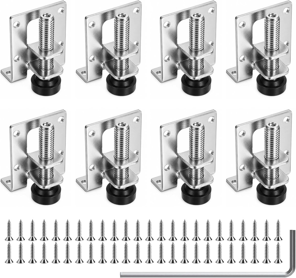 Meubelpoten verstelbaar 55-102 mm - zware metalen kastpoten - stabiele L-houder - voor werkbank en kast - ShopVlot