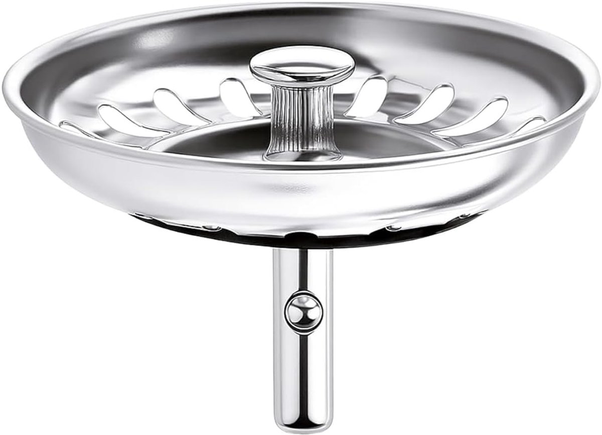 Afvoerstopper 82mm universeel - RVS - eenvoudig te reinigen - geschikt voor bijna alle wastafels - ShopVlot