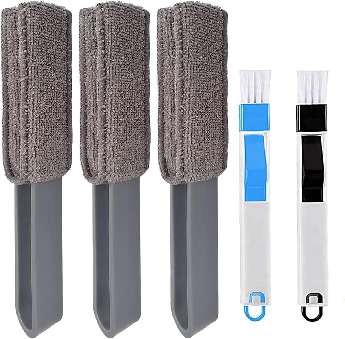 Raamsleuvenborstel - Multi-kleur - 5 Stuks - Microvezel en Kunststof - Voor Effectieve Reinigen van Raamspleten