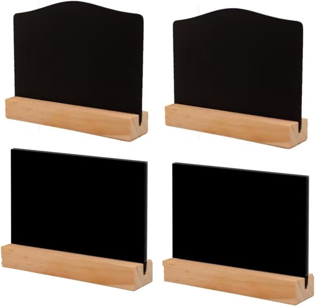 Black Wooden Plate, 4 Pcs Mini Table Plates, Small Black Plates, Wooden Plate, Table Cards, for Buffet, Weddings - ShopVlot