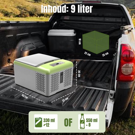 Ploutos® Compressor Koelbox - Koelbox Elektrisch - Compacte Mini Koelkast - Grijs - 32cm x 43cm x 26cm van Ploutos — afbeelding 2