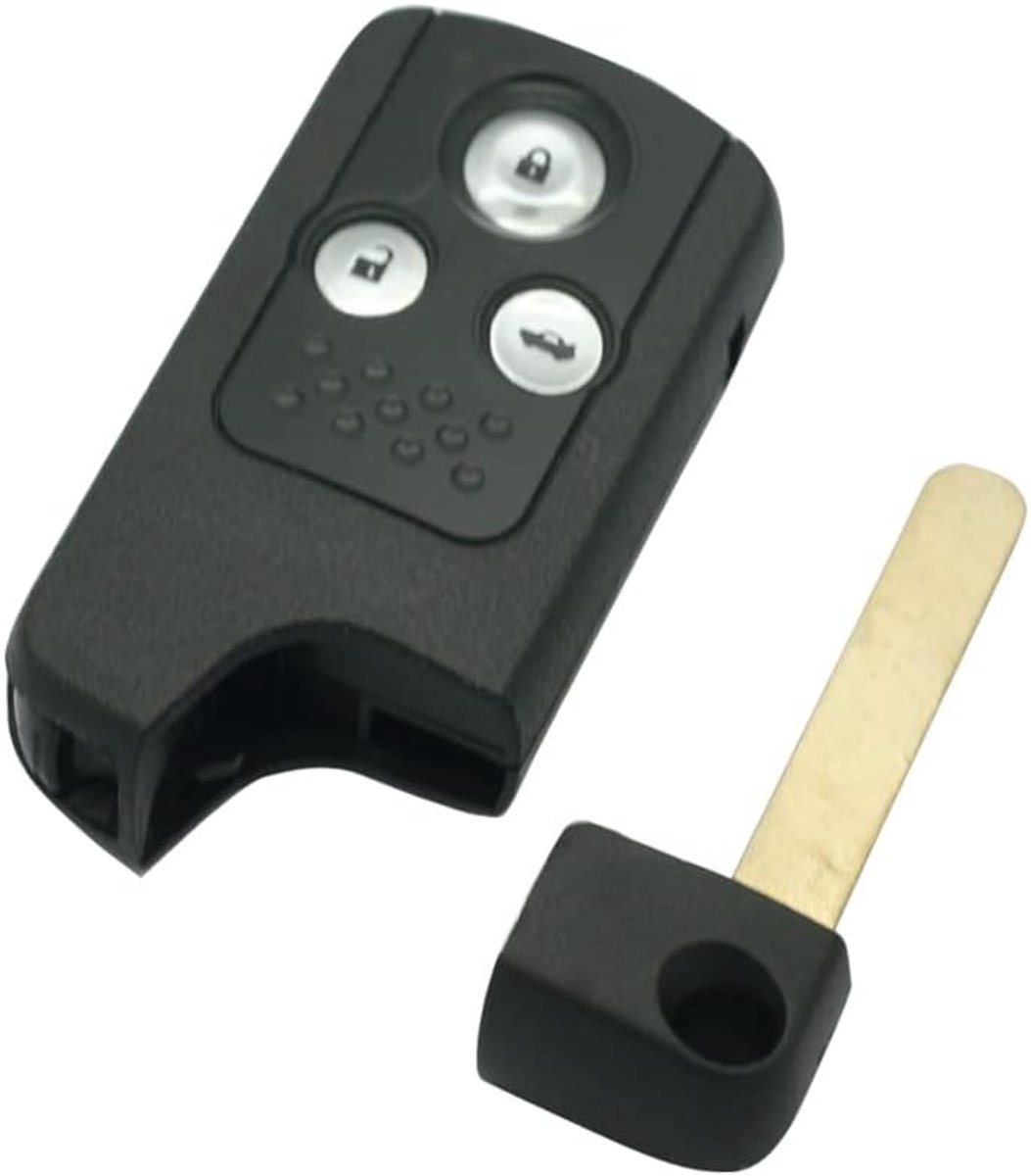 Replacement Key Case + Uncut Empty Emergency Insert Key Compatible with HONDA Accord Civic CR-V Odyssey 3 Button Smart - ShopVlot