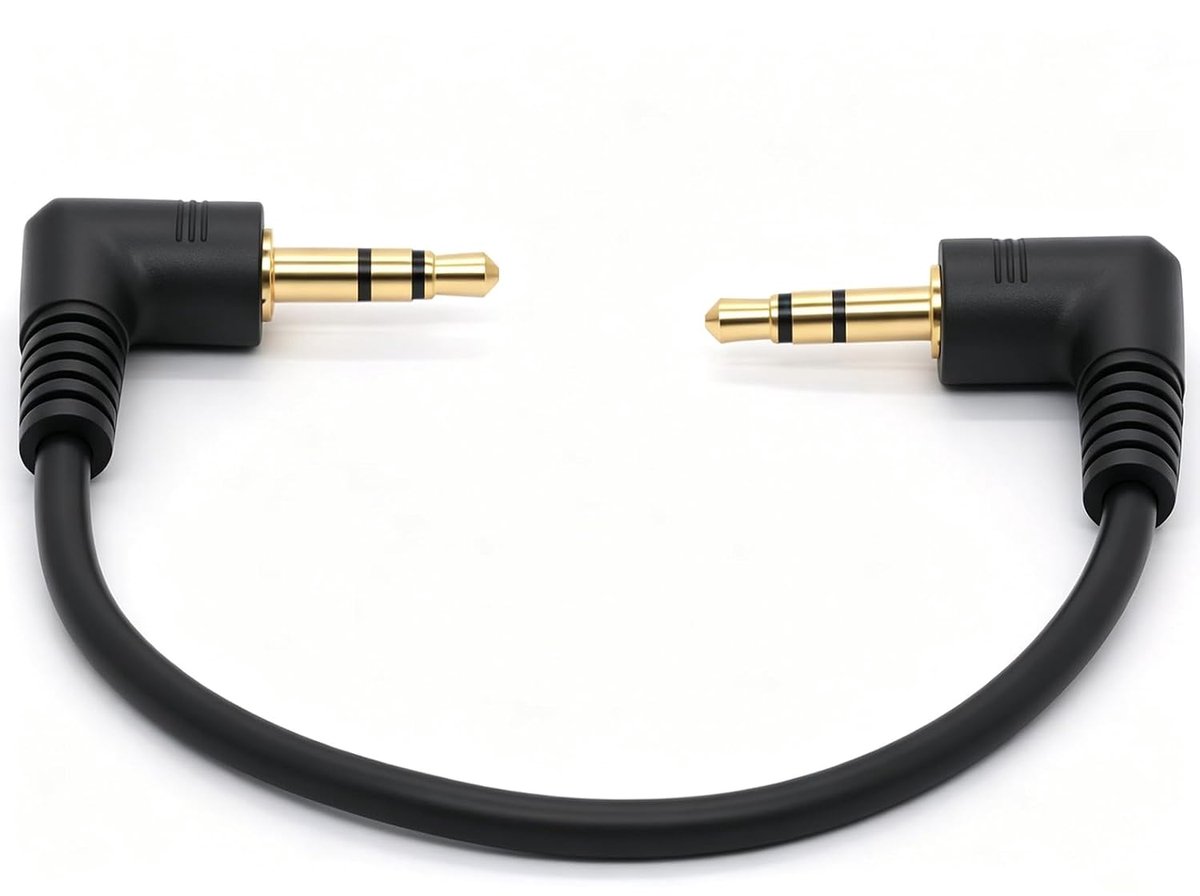 3.5mm Right Angle Gold Plated 3.5 Male to Male 3 Pin TRS Cable - ShopVlot