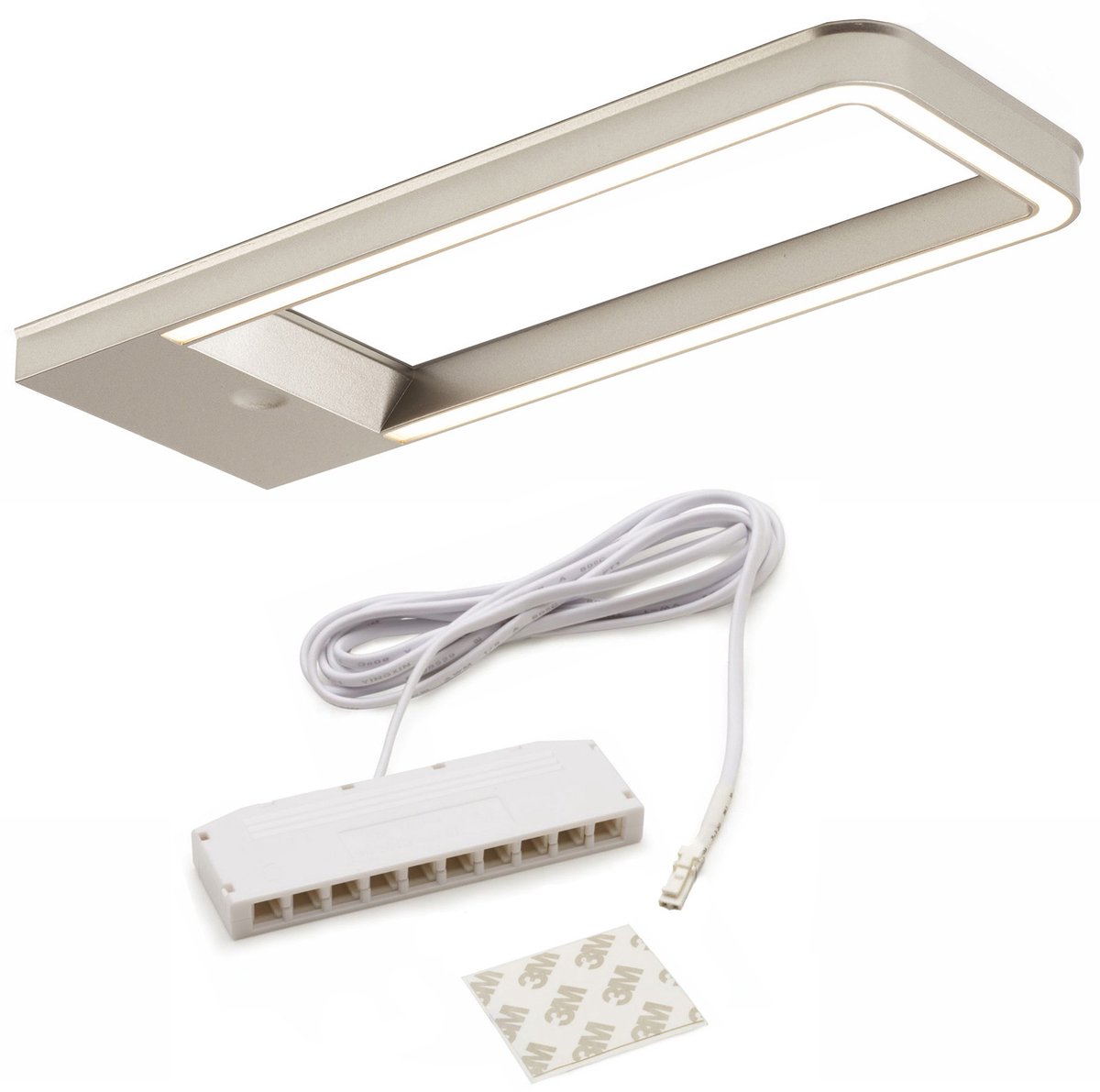 Domus Line LED In-/opbouwverlichting SOTTI met Sensor (186 x 67 mm, 12V, 5W, warmwit 3000 K, Micro12, RVS-look) van SOTECH