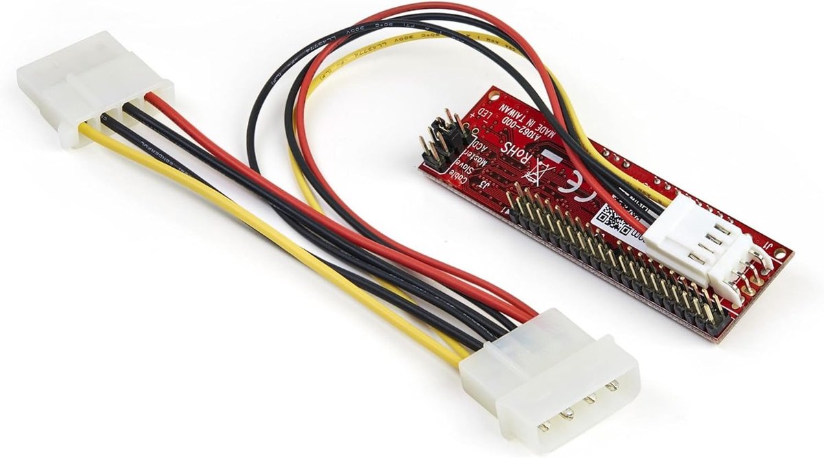 Thijox - IDE naar SATA adapter - Bidirectionele 40 pin converter voor 6,4 en 8,9 cm schijven - SATA I/II/III ondersteuning - Rood