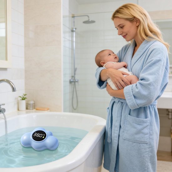 Wash Temperature Meter, Floating Waterproof Thermometer, Cloud Design Led Indicator, Accurate Water Heat Detector, Smart Digital Wash Monitor, Premium Bathroom Safety Device, Kids Children — afbeelding 5