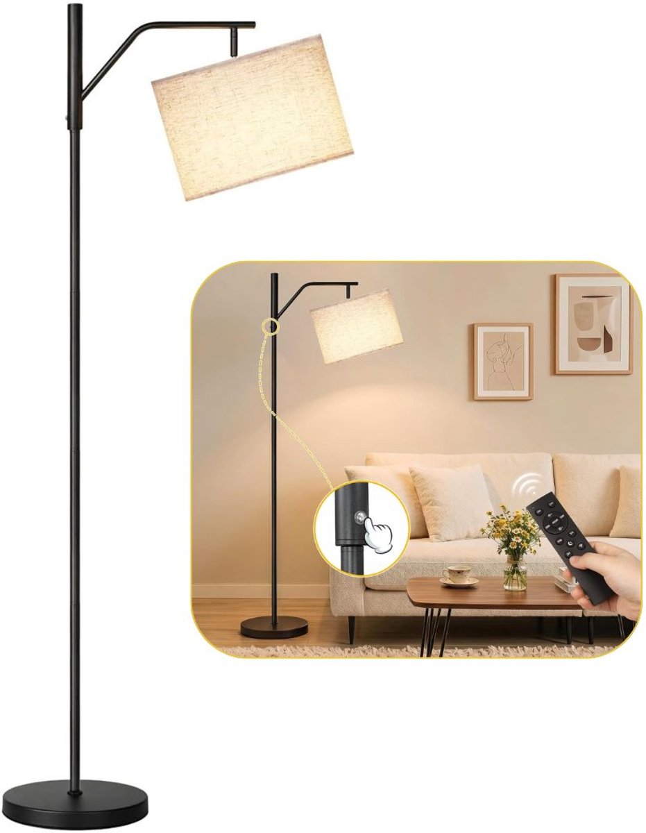 CLVP® Booglampen Staand Voerlamp - Vloerlampen Woonkamer - Zwart