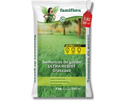 Famiflora Ultra Resist graszaad 5kg tot 200m² - alleskunner - Zelfherstellend gazon herstelt snel van schade zodat je altijd een mooie grasmat hebt