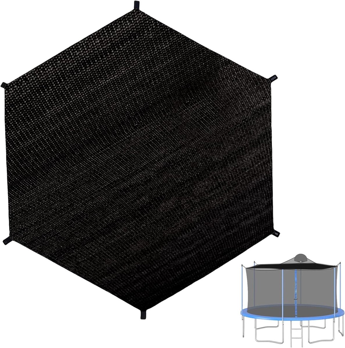 Zwarte Trampoline Beschermhoes Ø 244 cm - UV-bestendige Zonnescherm voor Trampolines, Ideaal als Trampoline Accessoire en Bescherming tegen Weerselementen
