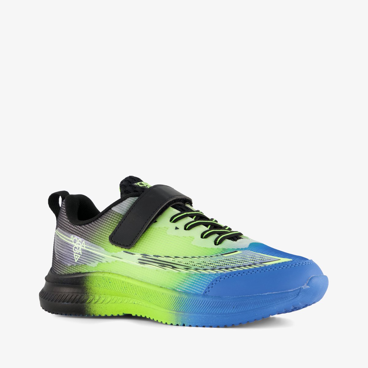 Osaga jongens sportschoenen zwart groen blauw - Maat 35 - Uitneembare zool